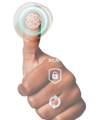 woman scanning fingerprint with futuristic interface smart technology removebg preview